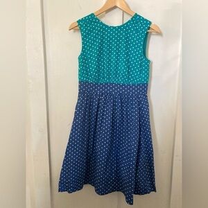 EMILYANDFIN polka dot midi dress sleeveless bodycon fitted festival Small